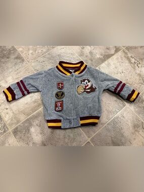 Vintage Y2K Baby Looney Tunes Taz Football Varsity Fleece Jacket